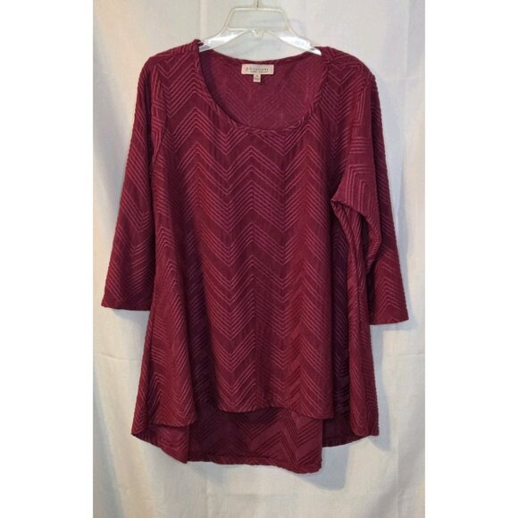 Philosophy Tops - Philosophy Woman Textured Tunic Top Size 1X 3/4 Sleeves Stretch
